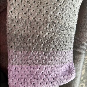 Cozy Knit Kids Blanket - Gray and Purple